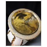 Ginger Jar, White Gold Ceramic Vase Large Handmade Porcelain Vases,No Lid  - Retail: $79