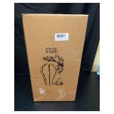 Ginger Jar, White Gold Ceramic Vase Large Handmade Porcelain Vases,No Lid  - Retail: $79