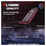 FLYBIRD Foldable Weight Bench with Resistance Bands, 8 Backrests Fast Adjustable FID for Home Gym Full Body Workout, Easy to Storage for Small Apartment - Retail: $110