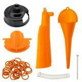 Oil Change Kit Compatible with Harley, Filter Cap Wrench, Crankcase Fill Tool, Primary Case Oil Funnel, Drip-Free Oil Filter Tool, 30Pcs Drain Plug O-Rings - Retail: $20