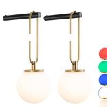 jengush Battery Operated Wall Sconces Set of 2,Dimmable Wall Sconce Battery Powered with Remote Control,Indoor Not Hardwired Wall Lamp for Bedroom, Mid-Century Modern Wall Light - Retail: $100