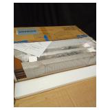 Mino Kesper Freestanding Pet Gate Foldable 4 Panel Dog Gate Walnut Dog Gates for Stair Doorways House Indoor (2 Support Feet Included) - Retail: $80