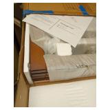 Mino Kesper Freestanding Pet Gate Foldable 4 Panel Dog Gate Walnut Dog Gates for Stair Doorways House Indoor (2 Support Feet Included) - Retail: $80