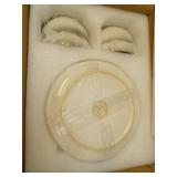 Pokini Gradient Green Stoneware Dinnerware Sets, 12 pcs Reactive Glaze Plates and Bowls Sets, Handmade Ceramic Round Dishes Set for 4, Highly Chip and Crack Resistant Modern Plate Set - Retail: $60