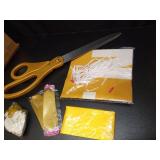 Grand Opening Gold Ribbon Cutting Ceremony Kit - 25\" Giant Scissors with gold Satin Ribbon, Banner, Balloons,Bows and More Supplies Grand Opening Decorations for Business - Retail: $58