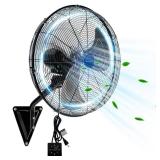 Bestronair Wall Mount Fan Oscillating, Industrial Heavy Duty Metal 3 Speed Fan, 20 Inch High Velocity Adjustable Tilt, Use for Garage, Shop, Warehouse, Patio, Factory and Homes - Retail: $85