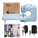 Sewing Machine for Beginners with Extension Table Mini Sewing Machines Kit Supplies 12 Built-in Stitches with Needles Assorted Thread Kit Starter Kit Easiest for Adult and Kids - Retail: $58