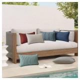 Sunbrella Decorative Outdoor Water Repellent Throw Pillows with Inserts, Set of 4, 20\" x12\" Pillows for Patio, Backyard, Bed, Couch, and Patio Furniture, Specrtum Pebble - Retail: $100