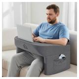 Eyieton Reading Pillow for Bed, Extra Large Lap Desk Pillow for Tall Adult, Multi-Purpose ArmRest Gaming Laptop Pillow for Reading, Working, Playing Steam Deck Switch or Sitting in Bed Floor Couch - R