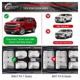 Thinzyou Floor Mats Compatible with 2022-2025 Chevrolet Tahoe GMC Yukon Trunk Mat Cargo Liner TPE Back Seat Cover Protector 2024 Chevy Tahoe 7 Seats Accessories (Trunk Mat+Backrest Mats+Floor Mats) - 