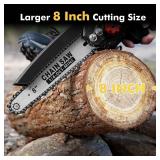 Mini Chainsaw Cordless 8 inch: Electric Chainsaw Battery Powered, Brushless Chain Saw with Auto Oiler, 2pcs Battery, Handheld Saw for Tree Branch Wood Cutting,Gardening Tools for Men Dad Husband - Ret