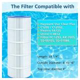 2 Pack PA120 Replacement Pool Filter Compatible with Hayward C1200, CX1200RE, Unicel C-8412, Filbur FC-1293, Clearwater II 125, Waterway Pro Clean PCCF-125, 817-0125N, 120 Sq. Ft Cartridge - Retail: $