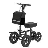 Fvzzin All Terrain Knee Scooter for Adults, Foldable Rolling Knee Scooter with DIY Stickers & Shock Absorber, Steerable Knee Walker for Broken Foot, Ankle Injuries & Surgery, Better Crutch Alternative