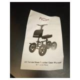 Fvzzin All Terrain Knee Scooter for Adults, Foldable Rolling Knee Scooter with DIY Stickers & Shock Absorber, Steerable Knee Walker for Broken Foot, Ankle Injuries & Surgery, Better Crutch Alternative