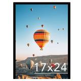 JCJMY 17x24 Picture Frame Black for Poster Photo Picture, Horizontal and Vertical Formats for Wall Hanging, 17 x 24 Wall Gallery Poster Photo Frame for 17 by 24 Photos Posters, Black - Retail: $25
