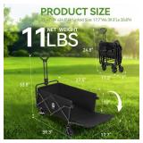 AYP Collapsible Wagon Cart Foldable with Wheels, Beach Wagon with Extended Tailgate & Brake, Heavy Duty Rolling Carts for Garden, Grocery Shopping, Camping, Outdoor Sports, Yard Work, Fishing - Retail