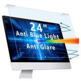 Kpyphm Blue Light Screen Protector 24 Inch - Filter with Anti-Blue, Anti-Glare and Anti-Reflection Feature for Eye Protection, High Definition Panel Hanging Type (21.3â x 13.4â, depth 0.63\"