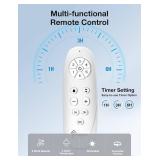 warmiplanet Ceiling Fans with Lights and Remote Control, 62-Inch, Reversible Silent DC Motor, 6 Speeds, 3 Color Dimmable LED Light, Timer, Nickel, 8-Blades - Retail: $241