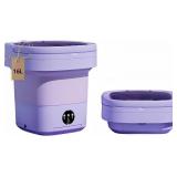 $60 Portable Mini Folding Washing Machine 16L, Deep Cleaning (Purple)