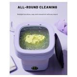 $60 Portable Mini Folding Washing Machine 16L, Deep Cleaning (Purple)