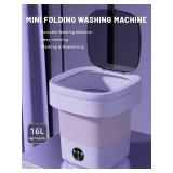 $60 Portable Mini Folding Washing Machine 16L, Deep Cleaning (Purple)