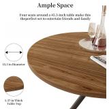 $190 60 Inch Round Dining Table for 4, Compact Carbon Steel Legs