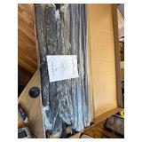 $130 LED Queen Bed Frame with USB, Barn Door Headboard, Metal Slats