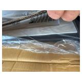 $130 LED Queen Bed Frame with USB, Barn Door Headboard, Metal Slats