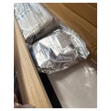 $277 Queen Upholstered Bed Frame with Tall Headboard and LED Lights