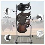 $130 HOMESTEAD 3-Tier Saddle Rack, Horse Saddle Stand, Rotating Tiers