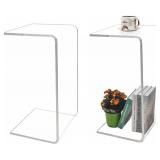 $200 C-Shape Acrylic Side Table Set of 2, 24x14x12 in