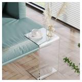 $200 C-Shape Acrylic Side Table Set of 2, 24x14x12 in