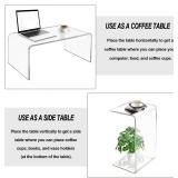 $200 C-Shape Acrylic Side Table Set of 2, 24x14x12 in