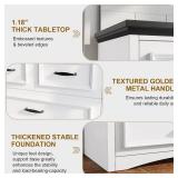 $164 Farmhouse 6-Drawer Dresser, Tall TV Stand, White & Black