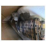 $90 MEISSALIVVE Brown Wicker Tempered Glass Coffee Table