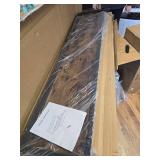 $199 DOGIBIXO King Size Bed Frame with Charge Station & Barn Door Headboard