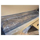 $199 DOGIBIXO King Size Bed Frame with Charge Station & Barn Door Headboard