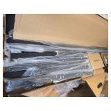 $199 DOGIBIXO King Size Bed Frame with Charge Station & Barn Door Headboard