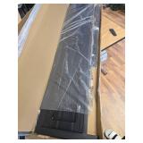 $140 King Size Platform Bed Frame with LED Lights, USB, Barn Door