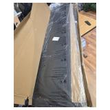 $140 King Size Platform Bed Frame with LED Lights, USB, Barn Door