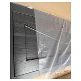 $140 King Size Platform Bed Frame with LED Lights, USB, Barn Door