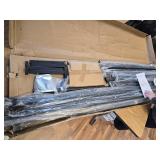 $140 King Size Platform Bed Frame with LED Lights, USB, Barn Door