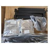 $140 King Size Platform Bed Frame with LED Lights, USB, Barn Door