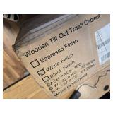 $180 Tilt-Out Trash Cabinet, Fast Install, White, Holds 2x13gal Bins