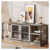 $120 IDEALHOUSE Farmhouse TV Stand for 65/75 Inch TVs, Grey