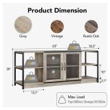 $120 IDEALHOUSE Farmhouse TV Stand for 65/75 Inch TVs, Grey
