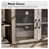 $120 IDEALHOUSE Farmhouse TV Stand for 65/75 Inch TVs, Grey