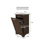 $110 Tilt-Out Trash Cabinet Wooden, 10 Gallon, Single Door Dark Walnut
