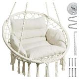 $88 Hammock Chair Macrame Swing Boho Hanging Chair 330 lb White