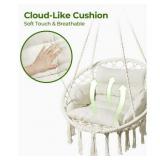 $88 Hammock Chair Macrame Swing Boho Hanging Chair 330 lb White